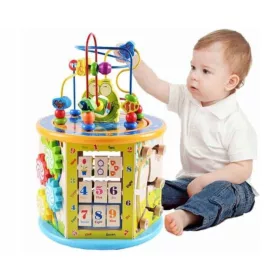  PÄDAGOGISCHER WÜRFEL AUS HOLZ, 8-in-1-SORTIERER