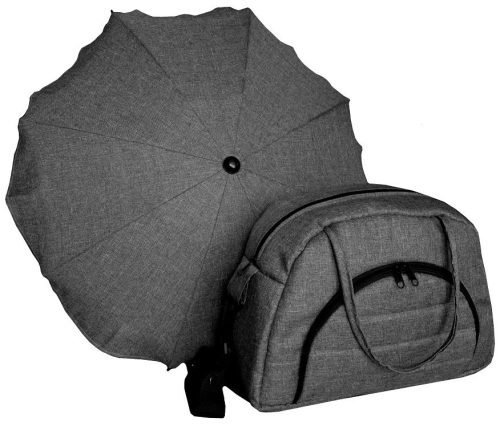  Organizer-Tasche für Kinderwagen MAXI SET: TASCHE + REGENSCHIRM FÜR KINDERWAGEN MELANGE (LEINEN) MAXI SET: TASCHE + REGENSCHIRM FÜR KINDERWAGEN