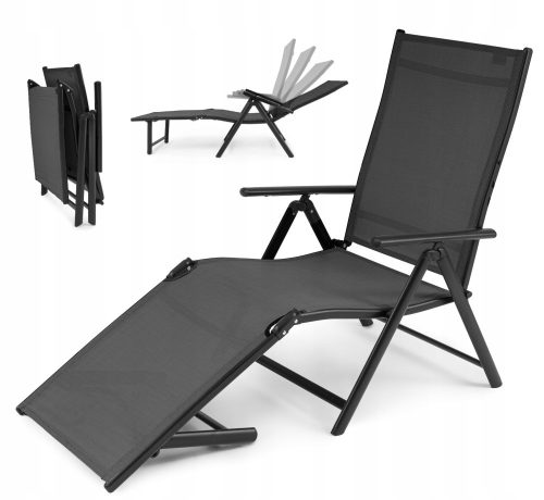 Sonnenliegen und Garten und Terrasse Di Volio Liegestuhl, Aluminium, grau