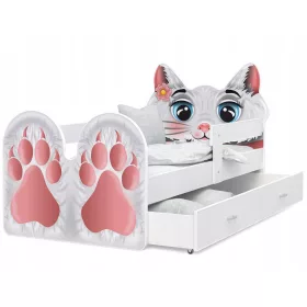  AJKmeble Kotek Bett 85 x 163 cm, mehrfarbig