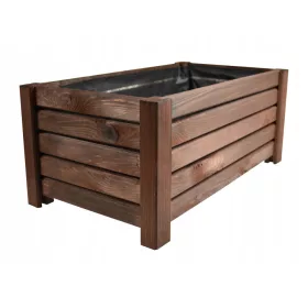    Blumentopf aus Korbgeflecht, 60 cm x 33 x 25 cm, Holz, Braun- und Beigetöne