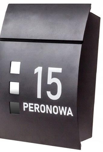 Eurobriefkasten, Einwurfkasten, mit schwarzem Zeitungshalter