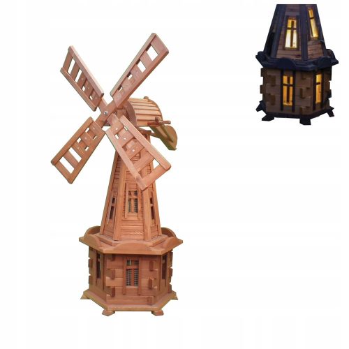  Windmühle für den Garten mit Solar-LED-Beleuchtung, 135 cm