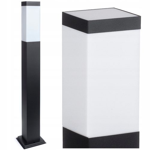 Lichtmasten, Garten Quadratischer SuperLED E27-Lichtmast, 65 cm, schwarz