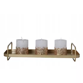    Serviertablett, kleines dekoratives Tablett, goldene ovale Dessertschale, hundert