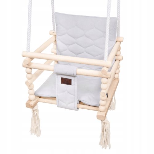  Holzschaukel für Kinder TULUSZKA Samt 3in1 Grau 170cm