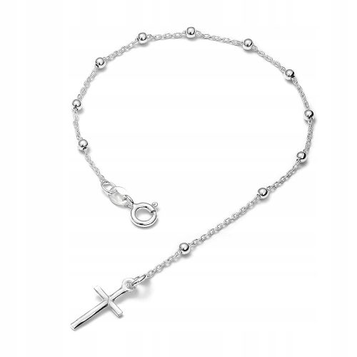  Silbernes Armband 925 mit Kreuz, 18,5 cm lang