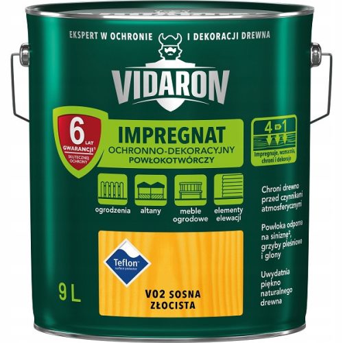 VIDARON Dekorative Imprägnierung 9l GOLDKIEFER