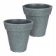  MatMay Blumentopf 30,5 cm x 30,5 x 30,5 cm Durchmesser 30,5 cm Kunststoff in den Farben Grau und Silber