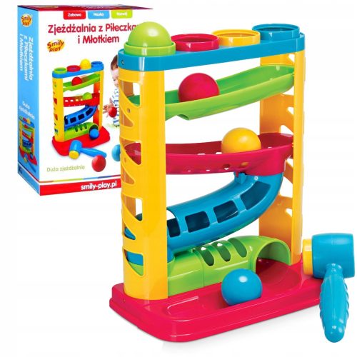  SMILY SPIELRUTSCHE MIT BÄLLEN UND HAMMER 1+