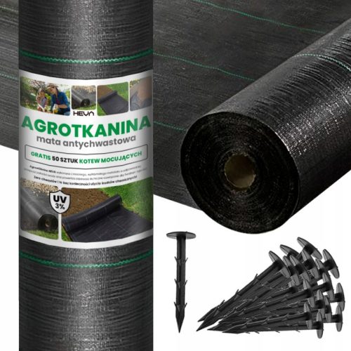Agrartextil - Agrotextil-Mulchmittel (Anti-Unkraut) HEVA schwarz 110 x 5000 cm 90 g/m²
