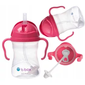  B.Box BB00502 Flasche mit Strohhalm, 240 ml, Himbeere