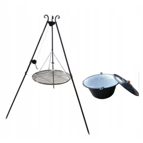  DREIBEINGRILL EDELSTAHLGITTER UNGARISCHER KESSEL