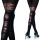  Fenome gemusterte Strumpfhose 80den schwarz Nero Größe 1/2