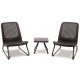  Keter Rio Patio Gartenmöbel-Set aus Kunststoff, braun, 3-teilig.