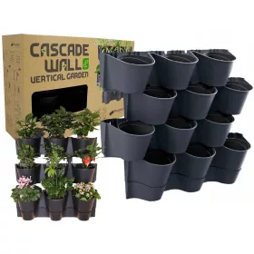    Prosperplast-Blumentopf, 67 cm x 17,7 x 57 cm, Durchmesser 10 cm, Kunststoff in den Farben Grau und Silber