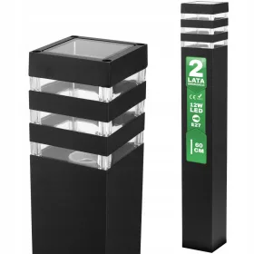  Quadratischer Lichtmast Lumiled E27 60 cm schwarz