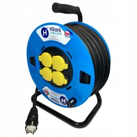    Hilark Spulenverlängerungskabel, Garten, 50 m, 4 Stück, blau
