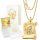  Goldkette 333 Medaillon Taufe Kommunion Gravur