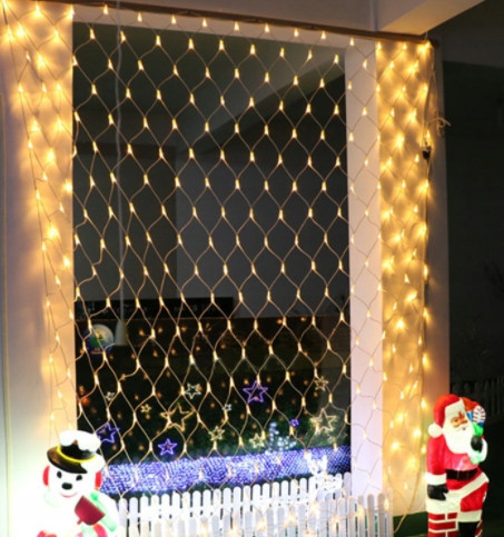  LED-LICHTVORHANG MESH Hintergrund 3x2 warm