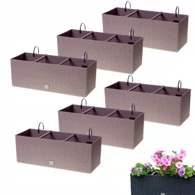    Prosperplast-Blumentopf, 50 cm x 19 x 18,5 cm, Durchmesser 50 cm, Kunststoff in Braun- und Beigetönen