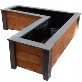    Panelsite-Blumentopf 108 cm x 40 x 32 cm, Holztöne in Braun- und Beigetönen, Grau- und Silbertöne