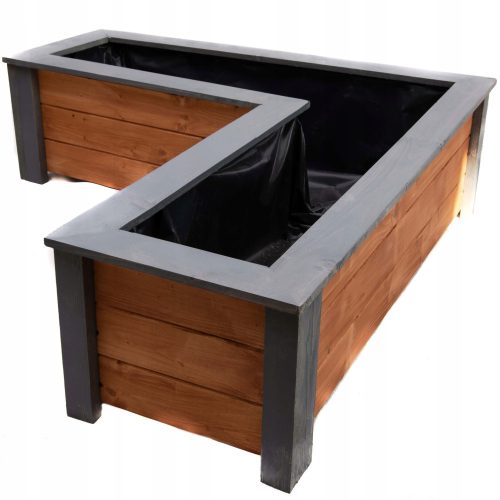  Panelsite-Blumentopf 108 cm x 40 x 32 cm, Holztöne in Braun- und Beigetönen, Grau- und Silbertöne