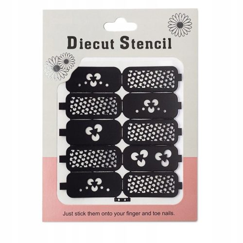  Nailart-Vorlagen, 10 Stück, schwarz