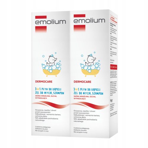 Emolium Dermocare 3-in-1 Badezusatz, Duschgel und Shampoo für empfindliche Kinderhaut, 400 ml