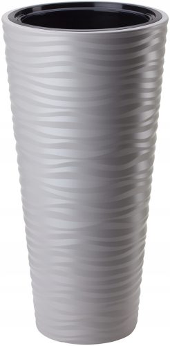  Form-Plastic Blumentopf 30 cm x 30 x 56 cm Durchmesser 30 cm Kunststoff in den Farben Grau und Silber