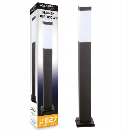 Lichtmasten, Garten Quadratischer Lichtmast Masterled E27 65 cm schwarz