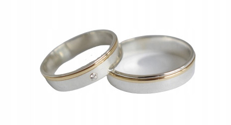  Sin Art Eheringe 5 mm Silber und Gold