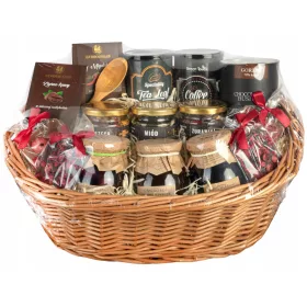  Feinkost-GESCHENKKORB-Set mit Honig und Tee