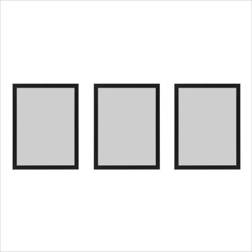 Bilder an der Wand Set mit schwarzen Rahmen, Set mit 3 Rahmen 50x70