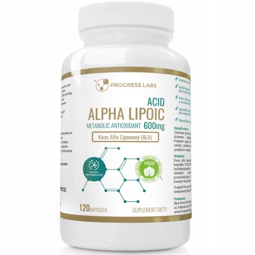 ALPHA LIPOIC ACID 600mg – Hochdosierte Kapseln für Veganer von PROGRESS LABS