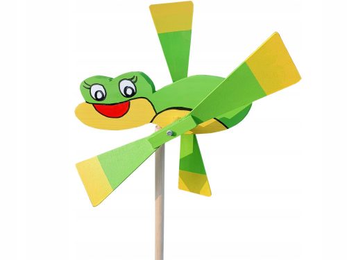  WINDMÜHLE Gartenschreck aus Holz FROSCH FROSCH