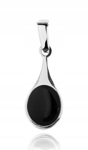  SILBERNER TROPFENANHÄNGER MIT ONYX. PR.925