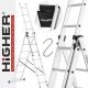 Höhere Leiter 4,5 m Aluminium 3 x 21 bis 150 kg