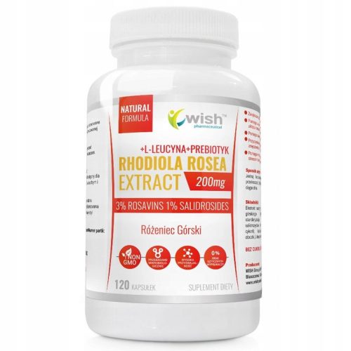 Rhodiola Rosea Extrakt 200mg von WISH - 120 Kapseln für verbesserte Vitalität und Stresstoleranz