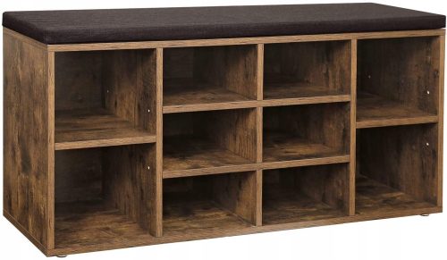  AS-MODERN Schuhschrank mit Sitzfläche 104 x 48 x 30 cm in den Brauntönen