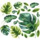  Wandaufkleber mit Monstera-Blättern, 50 x 100 cm