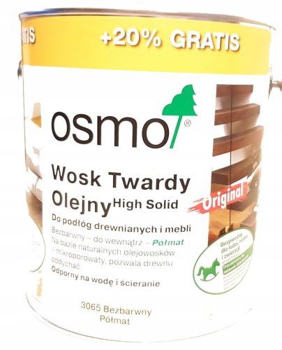Öl-Hartwachs Osmo 3065, farblos, halbmatt, 3 l