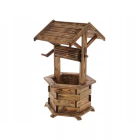    Blumentopf Mazur, 110 cm x 39 x 110 cm, Durchmesser 60 cm, Holztöne in Braun und Beige