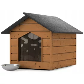    Hundehütte, Holz, Maße. Außenmaße 116 cm x 90 cm x 82 cm