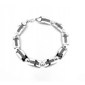  Silberarmband, oxidiert, griechisches Muster, pr925