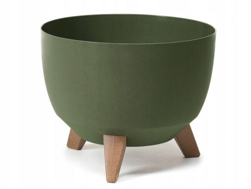  Lamela-Blumentopf, 40 cm x 40 x 26 cm, Durchmesser 40 cm, Kunststoff in Grüntönen