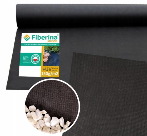 Agrartextil - Agrotextil-Mulchmittel (Anti-Unkraut) Fiberina Strong schwarz 160 x 1000 cm 150 g/m²