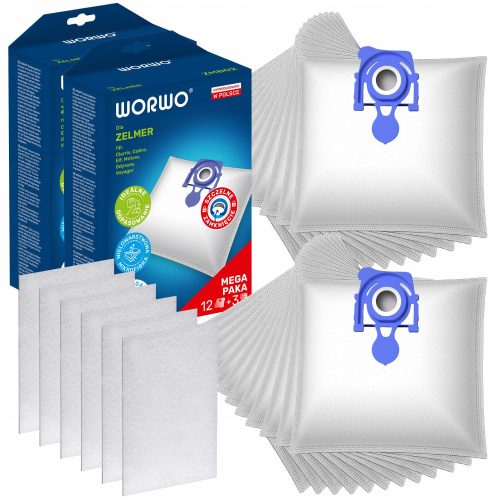  Worwo ZMB02K_X24 Staubsaugerbeutel aus Synthetik, 24 Stk.
