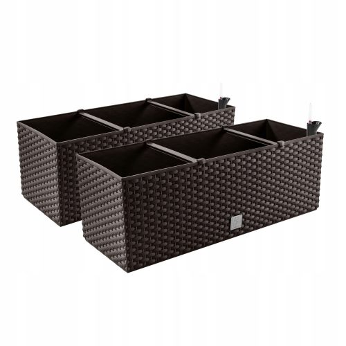  Prosperplast Blumentopf 60 cm x 25 x 24 cm, Kunststoff in Braun- und Beigetönen