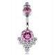  BAUCHOHRRING ZIRKONIA ROSA TITAN G23 1,6/10
